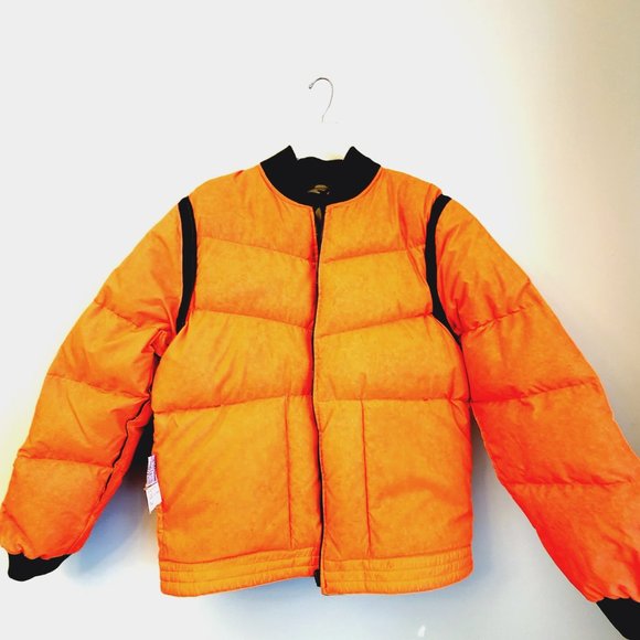 VTG Gander Mountain Convertable Camo Goose Down Puffer Jacket Vest Coat -XL - Picture 8 of 16